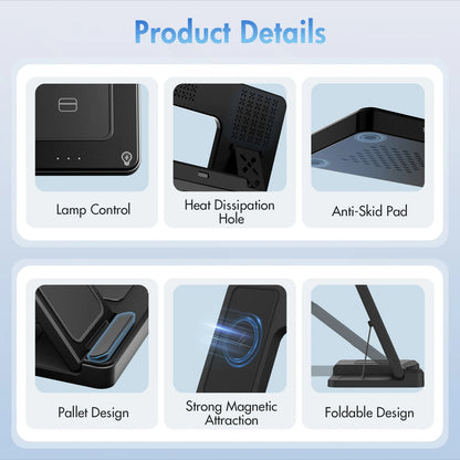 Charging Station,Wirelss Charger,Magnetic Charging Station Compatible with Iphone 17 16 15 14 13 12 11 Pro Max XS Xr,For Iwatch Series 9 8 7 6 5 4 3 2 Se,For Airpods 3 2 Pro